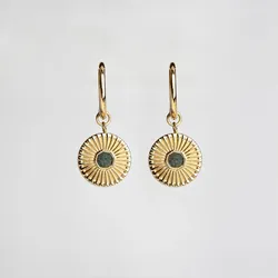 Stencil Ohrhänger mit rundem Anhänger - Holzkern Modell: Jewelry