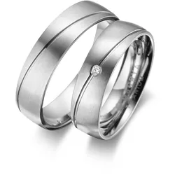 Partnerring MARRYA "Titan Ringe Trauringe Eheringe Partnerringe" Gr. 68, silber (damen ring, silber), Fingerringe, Damen, 68, Titan