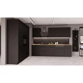Küchen-Preisbombe Küchenzeile SIENA 280 + 180 cm Schwarz matt