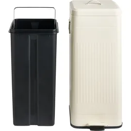 Beliani Tretmülleimer 30 l Beige
