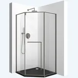 mai & mai Ravenna68K-Plus Fünfeckdusche mit Drehtür 90 x 90 cm transparent/Sicherheitsglas D648360641500