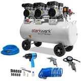 Starkwerk Flüsterkompressor Druckluft Kompressor SW 477/08 69dB ölfrei 2,25kW