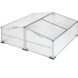 Tectake Doppel-Frühbeet Aluminium Transparent HKP 4 mm 1,2 m2