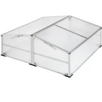Tectake Doppel-Frühbeet Aluminium Transparent HKP 4 mm 1,2 m2