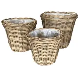 Scandinavian Collection, Blumentopf, - Rattan Plant Baskets - Natural - Set of 3