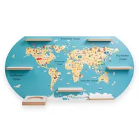 Kreative Feder Wandregal MUSIKBOX-REGAL Welt, für TONIE-BOX und TONIES inkl. 40 Metallplättchen bunt