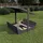 QLS Sandkasten 120 cm mit Sitzbank und grauem Dach