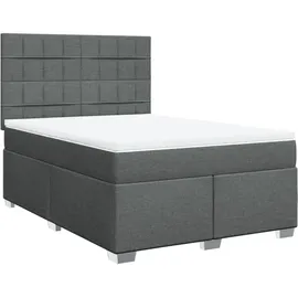 vidaXL Boxspringbett 140 x 200 cm Dunkelgrau