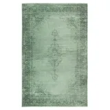 tesso living Designteppich MARYLOU, Teppich im Vintage Look, orientalisches Muster, BOHO, rechteckig, Wohnzimmerteppich mehrfarbig, Print, waschbar & rutschfest grün 120 cm x 160 cm