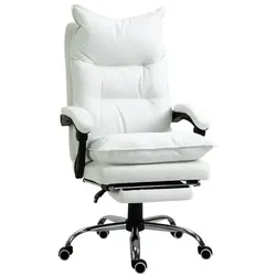 HOMCOM Salonstuhl, BxH: 48 x 90 cm, höhenverstellbar, Gestell aus Stahl - weiss