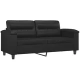 vidaXL 2-Sitzer-Sofa Schwarz 140 cm Kunstleder