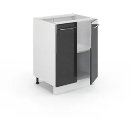 Vicco Midischrank Fame-Line Anthrazit Hochglanz/Weiß 60 x 82 cm ohne Arbeitsplatte,