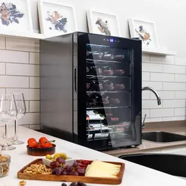 Cecotec Getränkekühlschrank - 24 Flaschen Bolero GrandSommelier 2050 Black Compressor. Einstellbare Temperatur von 5-18°C, Hohe Leistung, Leiser Betrieb und vibrationsfrei.