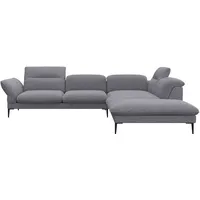 flexlux Ecksofa FLEXLUX "Salino, Funktionssofa mit Ottomane, Relaxsofa, Ecksofa", grau (steel), B:287cm H:88cm T:239cm, 100% Polyester, Sofas, Ecksofa, Sofa mit Arm- und Kopfteil-Verstellungen, Kaltschaum & Stahl-Wellen