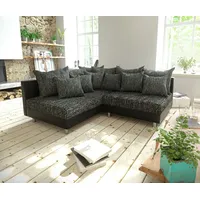 DeLife Ecksofa Clovis Schwarz Ottomane Links modular erweiterbar, - Schwarz