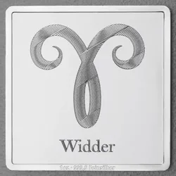 Silberbarren 1oz Sternzeichen Widder Gravurbarren quadratisch