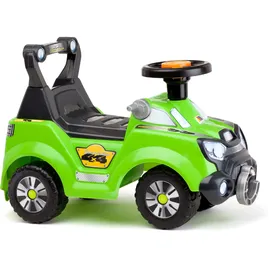 MOLTO 3-in-1 Rutscherauto Baby grün mit Schiebestange, Lauflernhilfe mit Sound