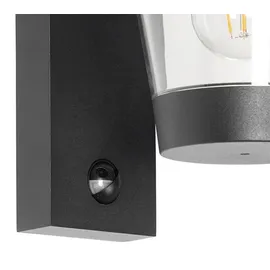 QAZQA Außenwandleuchte Aluminium, Kunststoff spritzwassergeschützt IP44 mit Bewegungssensor schwarz
