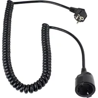 as - Schwabe AS Schwabe 70410 Strom Verlängerungskabel 16A Schwarz 2.50m H05VV-F 3G 1,5mm2 Spiralkabel