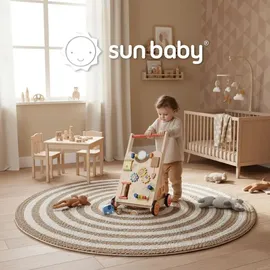 Labebe Lauflernwagen aus Holz für Babys ab 1 Jahr Laufwagen Holz-Walker Holzwagen Gehhilfe für Kleinkinder - Bunt