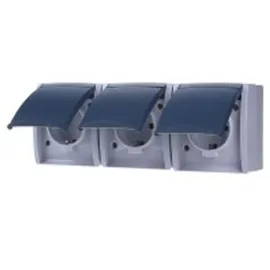 Busch-Jaeger Schuko-Steckdose 3-fach Blau/Grün