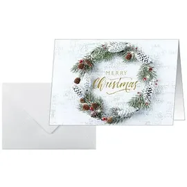 Sigel Weihnachtskarten Christmas wreath DIN A6