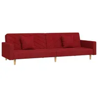 vidaXL Schlafsofa 2-Sitzer mit 2 Kissen Weinrot Stoff