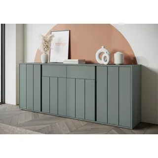 Sideboard INOSIGN "VEDDEL", grün, B:203,2cm H:81,9cm T:40cm, Spanplatte, Melamin, Sideboards, Breite ca.203