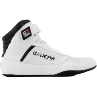 Gorilla Wear Gwear Classic High Tops - Bodybuilding und Fitness Schuhe mit Logo leicht bequem perfekt für Gym Sport Krafttraining (weiß / schwarz, EU Schuhgrößensystem, Erwachsene, Herren, Numerisch, M, 46)