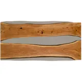 Esstisch Akazie mit Epoxidharz 200x100x76 natur lackiert / Epoxid grau Baumkanten-Optik EPOXY Unikat #5