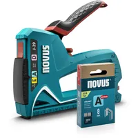 Novus Tools J-29 030-0460 Handtacker Klammerntyp Typ 53F, Typ 53, Typ 37, Typ 11 Klammernlänge 6 │ 3-in-1 Profi-Tacker für Holz mit Metall-Gehäuse und Schlagkrafteinstellung │ Für Feindraht- und Flachdrahtklammern 6-14 mm und Nägel 16 mm