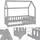 ML-Design Hausbett ML-Design 70 x 140 cm Kiefer grau