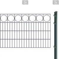 Arvotec Doppelstabmattenzaun 4 m x 80 cm Grau/Kunststoff