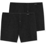 SCHIESSER Herren 2 Pack Boxershorts, Baumwolle Jersey weich Unterwäsche, schwarz_180930, XL