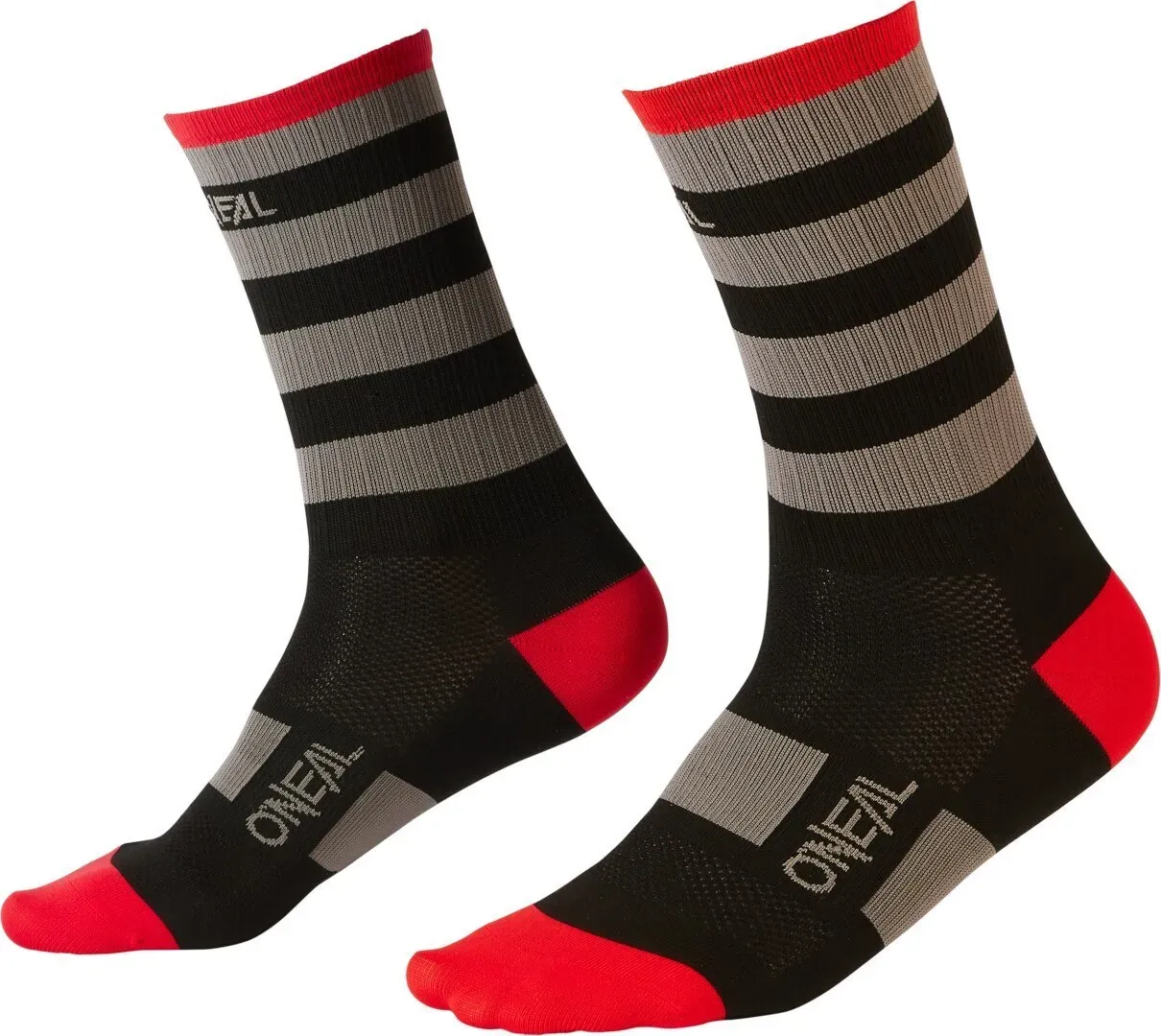 Oneal Performance Stripe Fietsen Sokken, zwart-grijs-rood, 39 40 41 42 Voorman