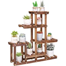 unho Pflanzenregal Blumentreppe 60 x 11,5 x 61,5 cm Braun
