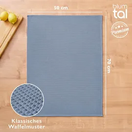 Blumtal Blumtal® Geschirrtücher 50x70 cm im 4er Set - Geschirrtücher Baumwolle 100% - Küchentücher bei 60 °C waschbar - Waffeltücher - Küchenhandtücher - Spül- & Geschirrtücher - Trockentücher Küche in blau