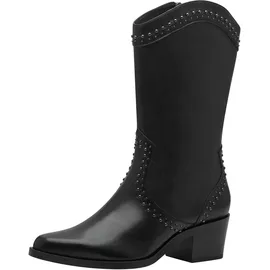 TAMARIS Damen Absatzstiefelette bequem; BLACK, EU 39