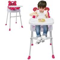 Baby Bochstuhl 4 in1 Kinderhochstuhl mit Tisch Hochstuhl Baby Essstuhl Sitzerhöhung Treppenhochstuhl Klappbar für Einen Optimalen Komfort des Babys, Polypropylen, Rosa