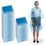 relaxdays Regenponcho 100 x Regenponcho blau blau