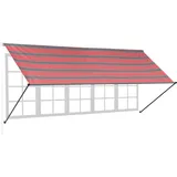 Relaxdays Fallarmmarkise 120 x 400 cm grau/rot