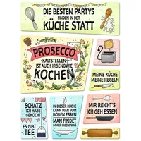 Trendaffe Küchen Kühlschrankmagnete 8er Set mit Thema Kochen im