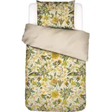 Essenza Lisa Satin Blumen Beige/Weiß 155 x 220 cm + 80 x 80 cm
