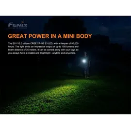 Fenix E01 V2.0 Taschenlampe - Black - 100 Lumina