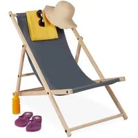 Relaxdays Liegestuhl 56 x 93,5 x 82 cm anthrazit