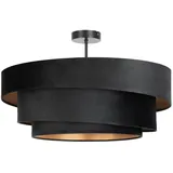 LINDBY Deckenlampe Jusari, schwarz, Textil, Ø 56 cm, E27