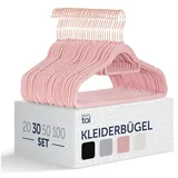 Blumtal Kleiderbügel Samt 30 Stück - Bügel Samt 360° drehbar und belastbar - Bügel Kleider platzsparend und rutschfest - Kleiderbügel Rosa mit Samtbezug - Samtbügel - Hanger Samt Rosa - Bügel