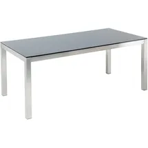 Beliani Gartentisch 180 x 90 x 76 cm Schwarz/Silber