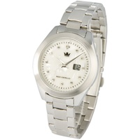 Damen Funkuhr (Junghans-Uhrwerk) Armbanduhr Perlmutt Kristallsteinchen 964.4105