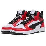 Puma Rebound V6 Mid Jr Sneaker White Black for All Time Red, 37.5